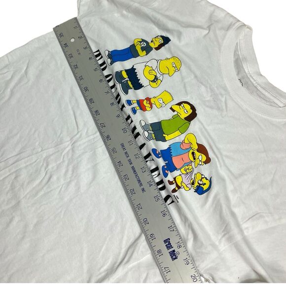 The Simpsons T-Shirt Adult M White Trouble Makers Bart Millhouse Nelson Bully - Picture 4 of 7